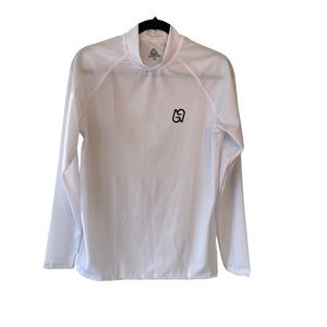 Men’s long sleeve rash guard white Large